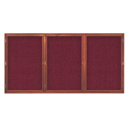 United Visual Products Double Door Enclosed EZ Tack Board, 48"x36", Cherry/White UV103EZ-WHITE-CHERRY